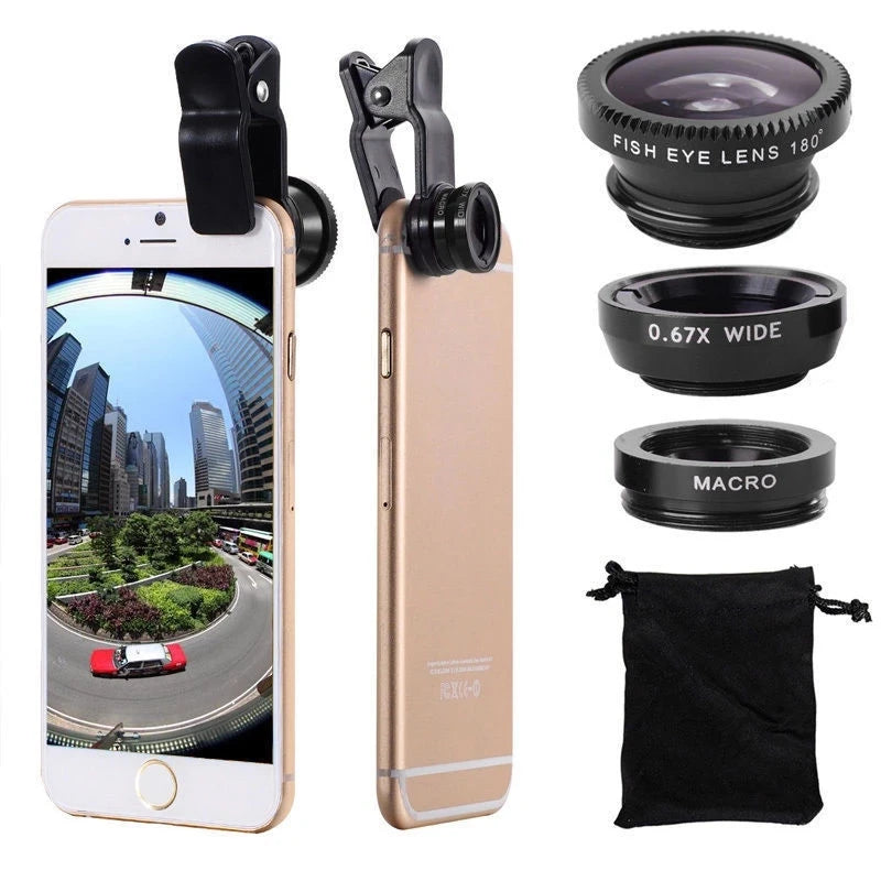 ClipWorks 3-in-1 Phone Camera Lens Kit